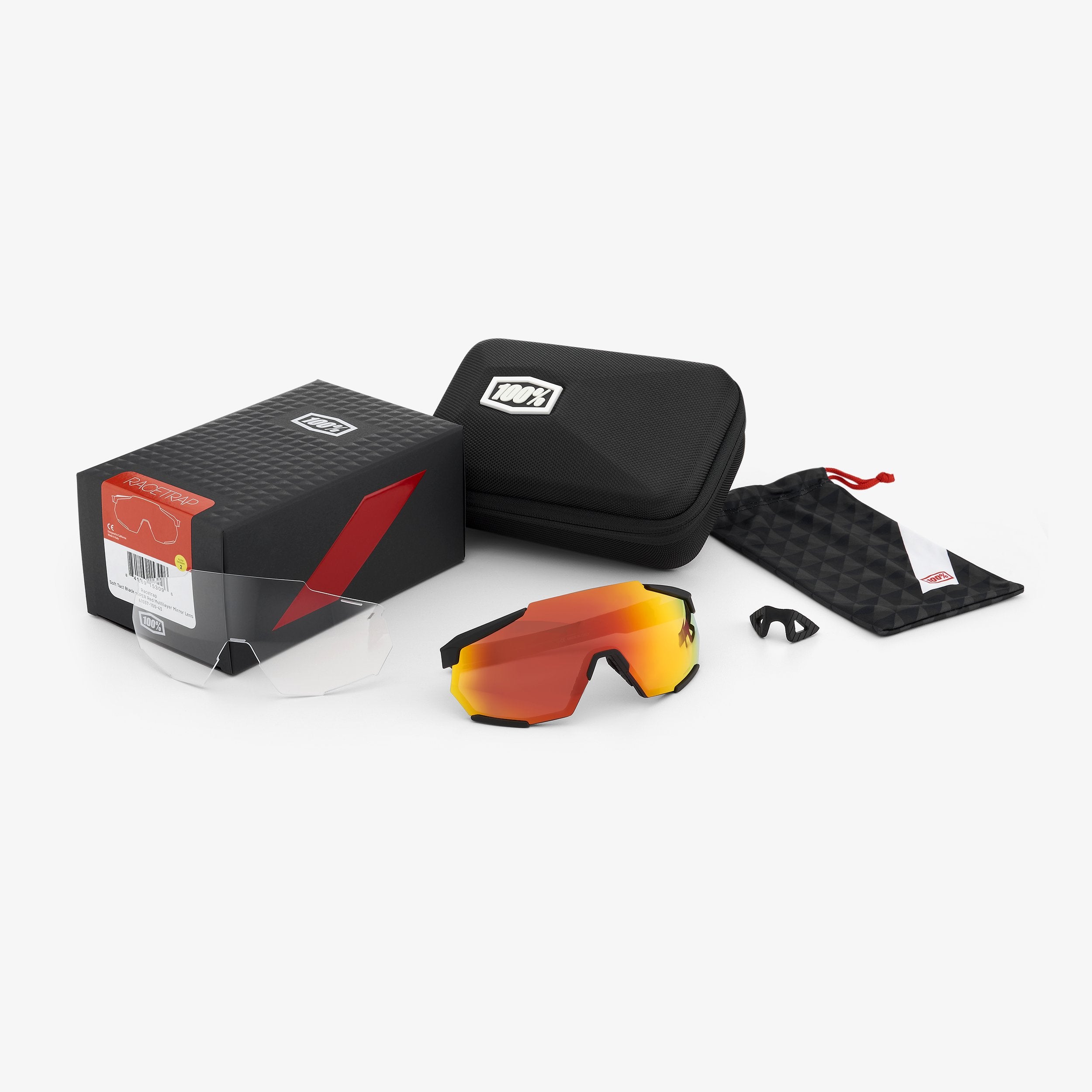 [RACETRAP] Soft Tact Black - HiPER Red Multilayer Mirror Lens
